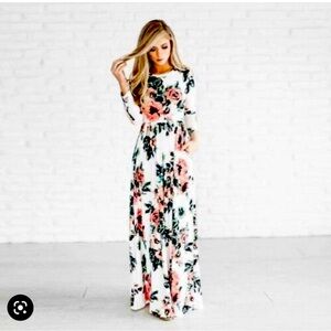 JessaKae Rose Maxi Dress in White